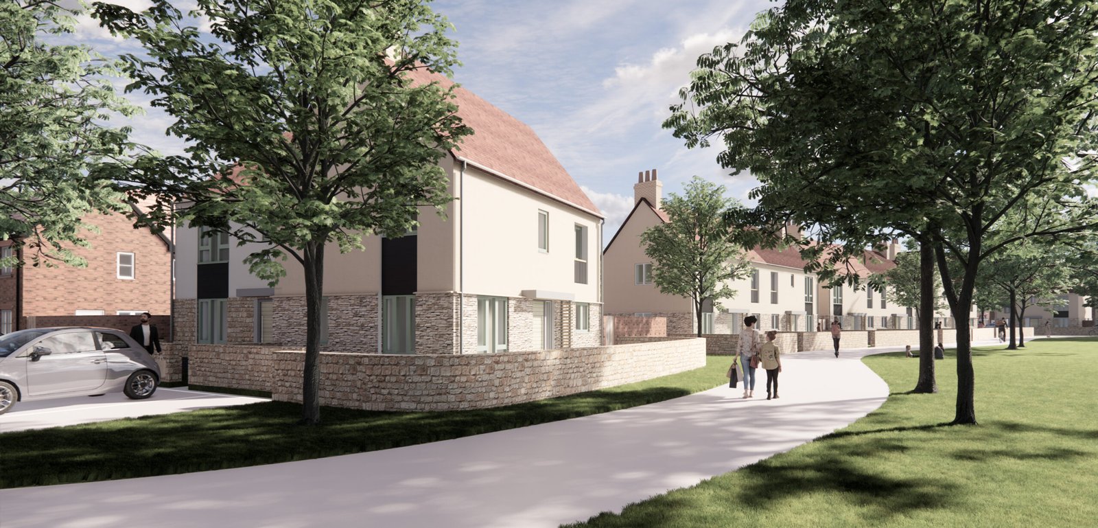 Street scene showing how Bromford's new homes at Snow Capel will look when completed.